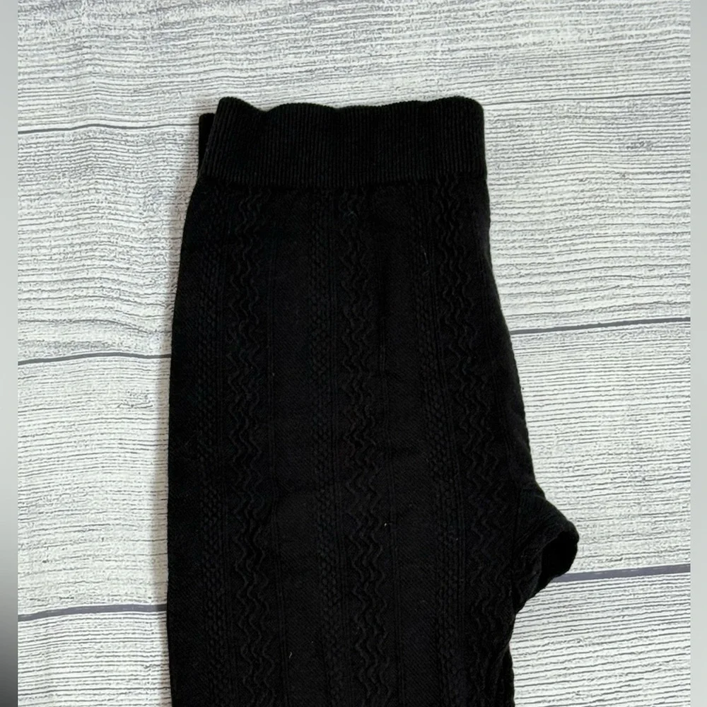 Faded Glory Thick Black Knit Leggings Size L/G (12-16)